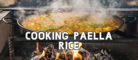 Cooking paella rice