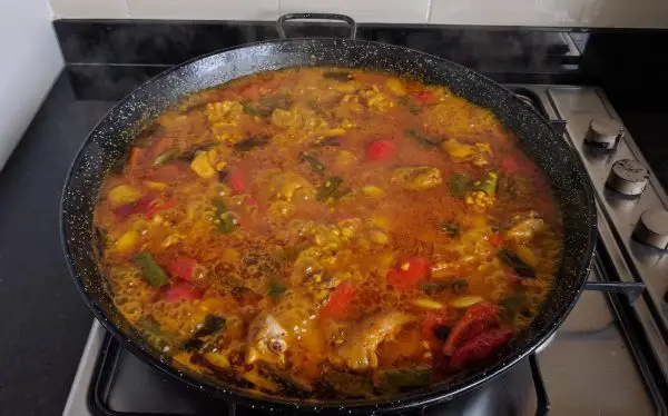 Cooking paella without a proper paella burner
