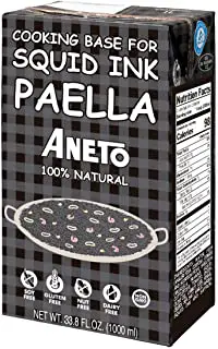 Squid ink paella base broth